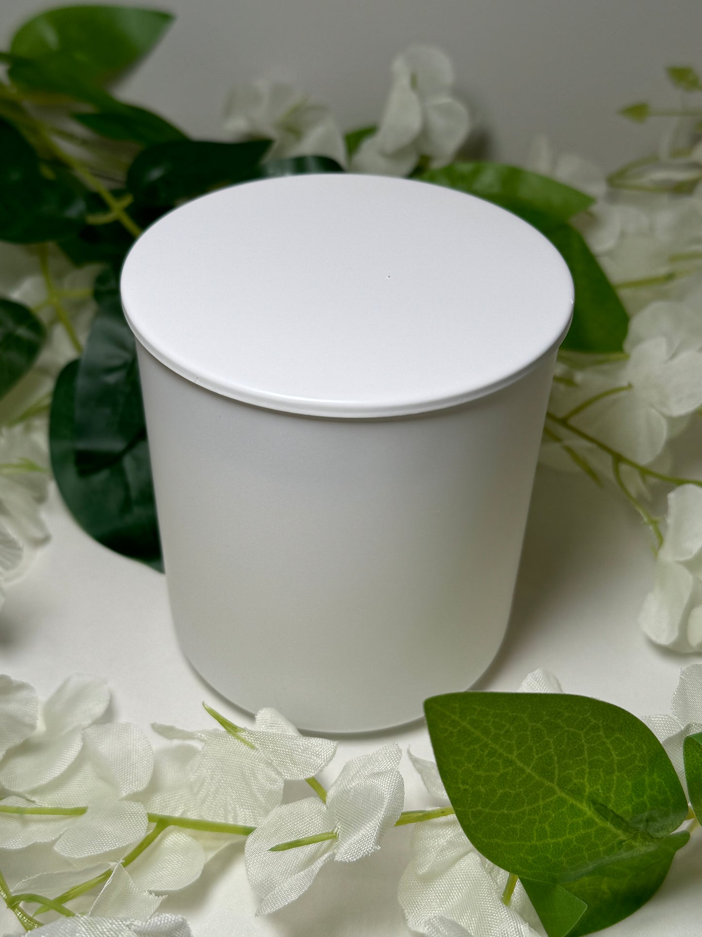 matte white jar - custom crystal candle