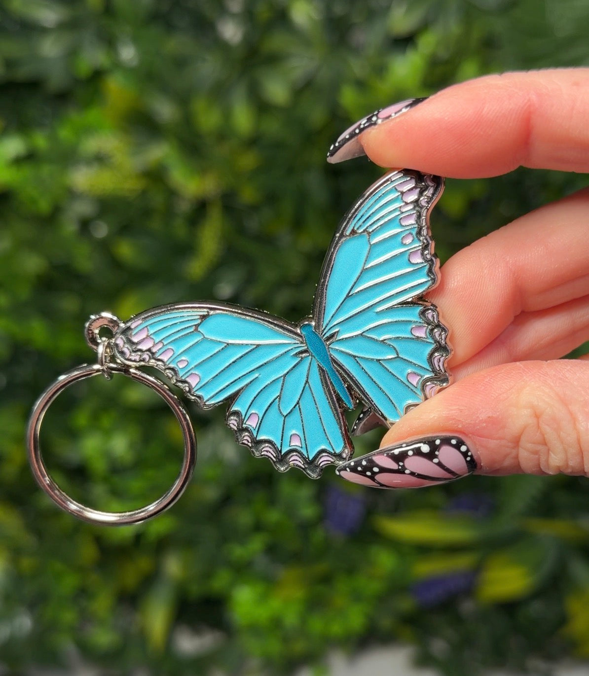 Morpho Butterfly Keychain