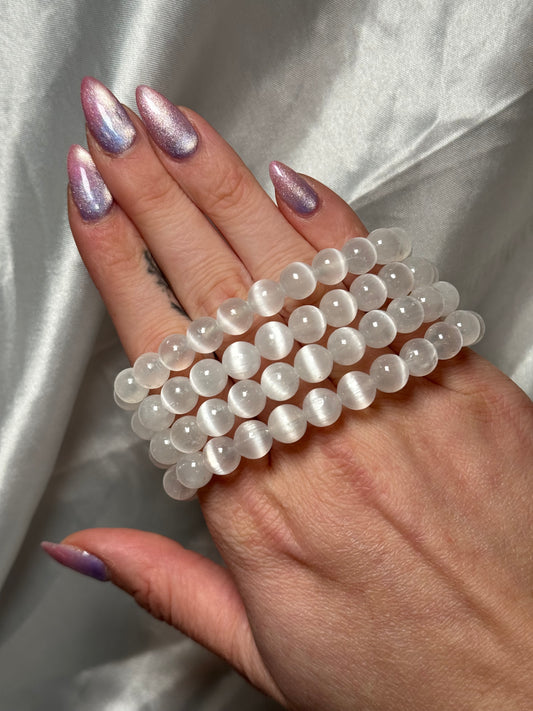 selenite bracelet