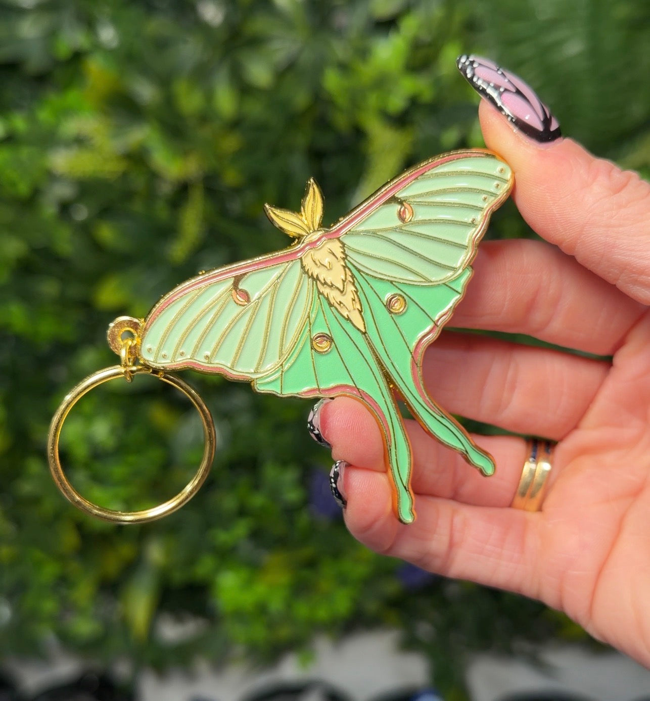 Luna Moth Keychain