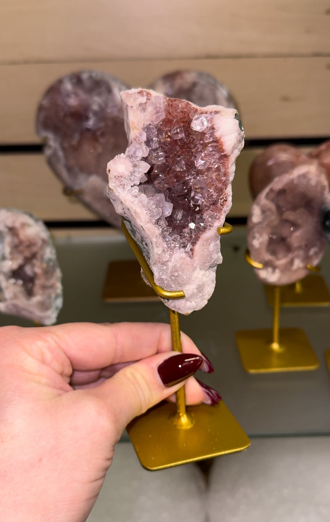 pink amethyst freeform - rainbow cave