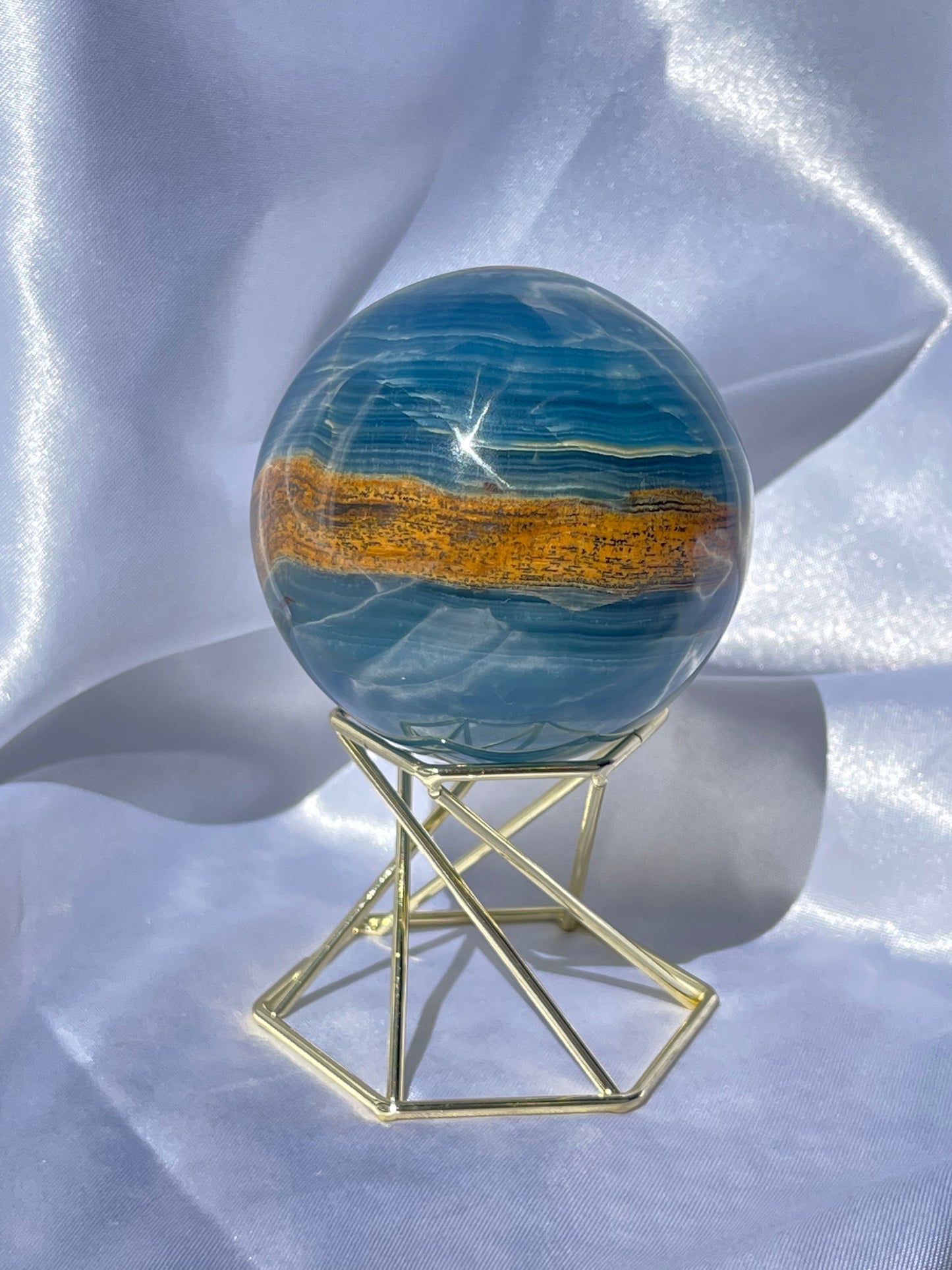 HQ blue calcite sphere