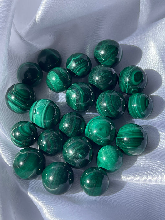 malachite mini spheres